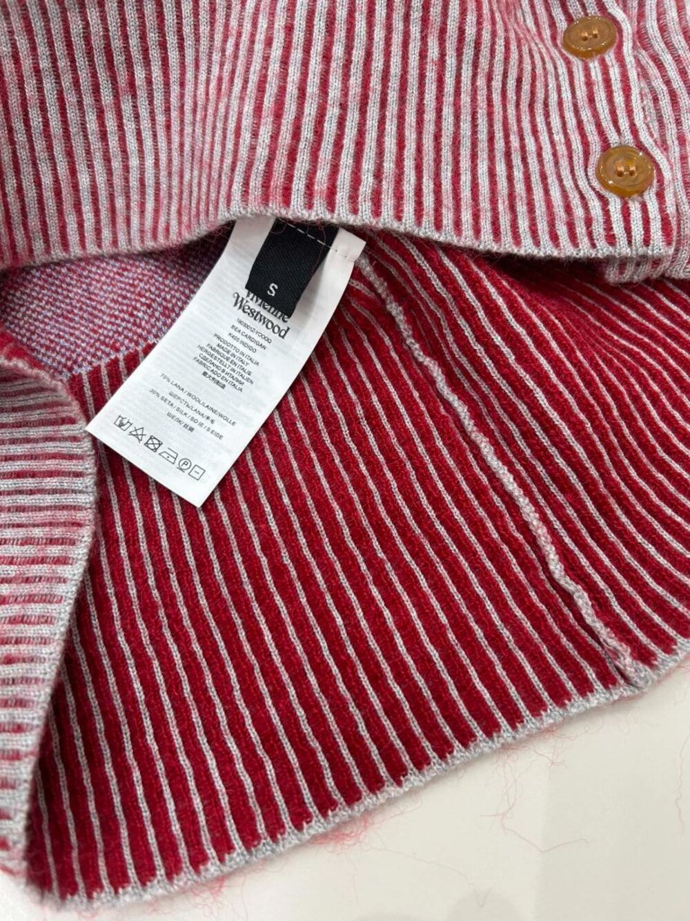 New Vivienne Westwood Tartan Check Knit Cardigan - Red/Blue - Size M - Picture 7 of 8